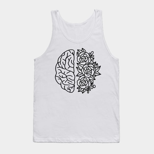 Floral Brain. Mental Health Tank Top by Satic